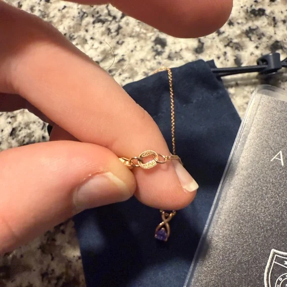 14k Rose Gold Tanzanite Necklace - Picture 4 of 6